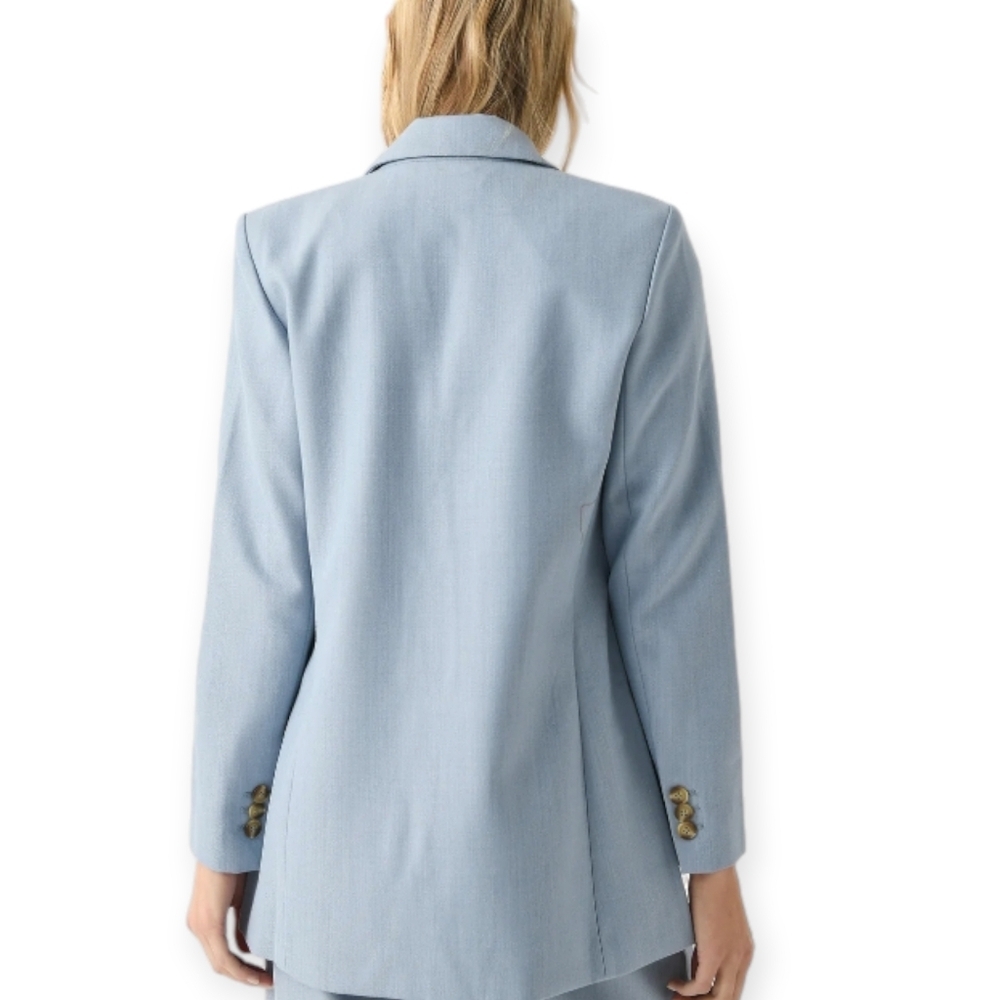 St Agni Slate Blue Wool Blend Blazer Medium NWT - Picture 3 of 9